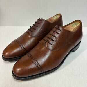 VERY GOOD Meermin 101482 Tan Country Calf Oxford Handcrafted UK 9.5 US 10.5 D